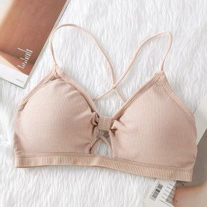 Nude Viscose Hot Spring Cotton Racerback Bralette